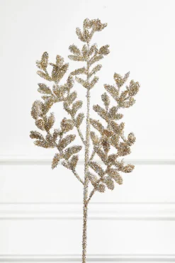32” Acanthus Leaves Platinum Christmas Spray