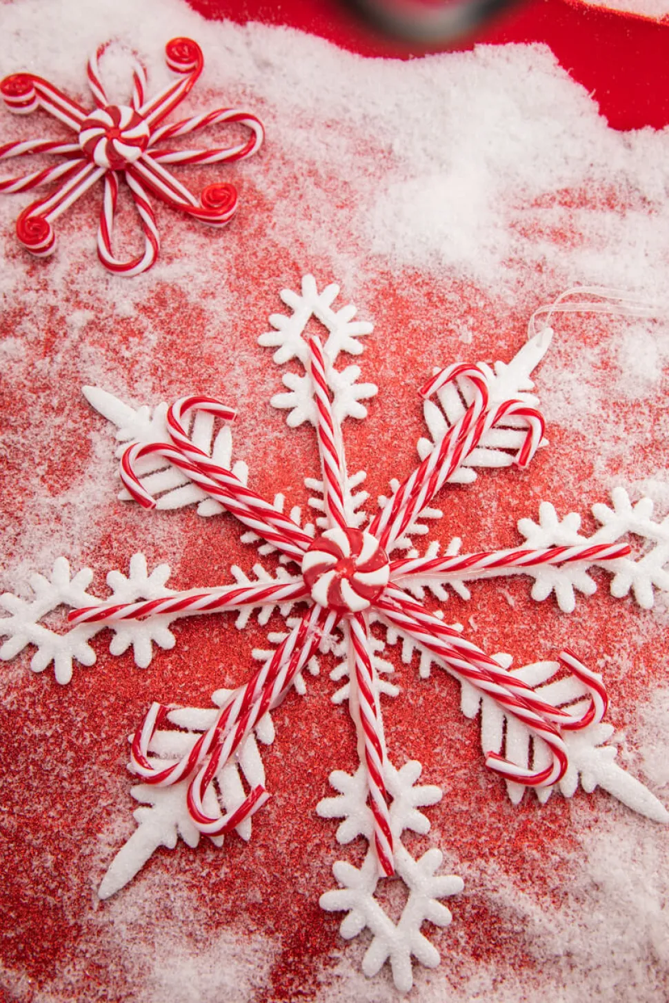 12" Acrylic Peppermint Snowflake Large Ornament