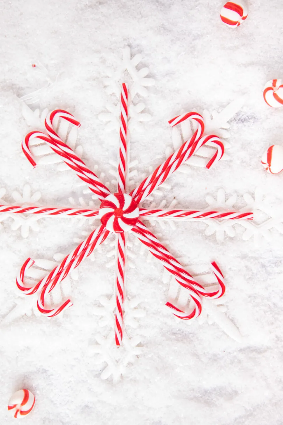12" Acrylic Peppermint Snowflake Large Ornament