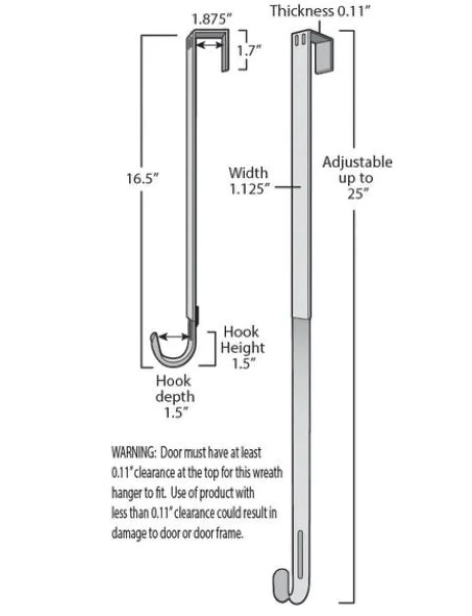 Adjustable Wreath Hanger - Nickel