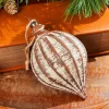 6" Antique Drop Ornament - Brown Wash