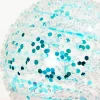 4" Aqua Sequin Iced Ball Ornament