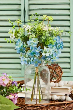 14" Artificial Hydrangea/Berry Bush Spray