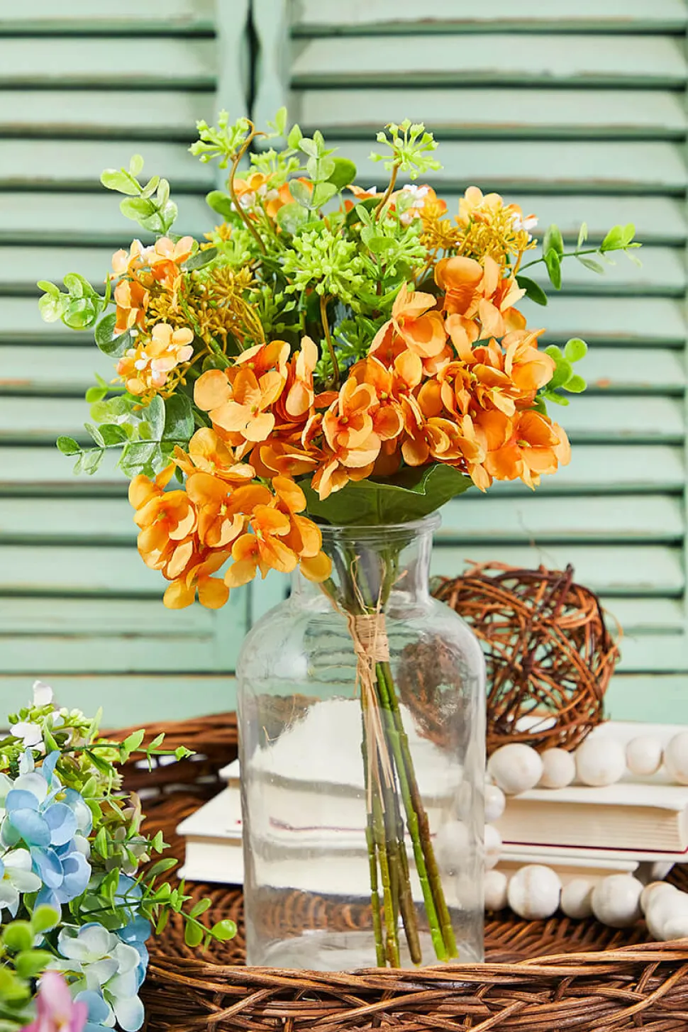 14" Artificial Hydrangea/Berry Bush Spray