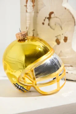 3.5" Aztec Gold Glass Football Helmet Ornament