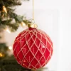 4” Ball Glass Ornament - Set of 4