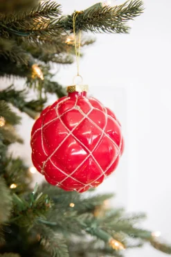 4” Ball Glass Ornament - Set of 4