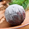 4" Bark with Snow Ball Ornament