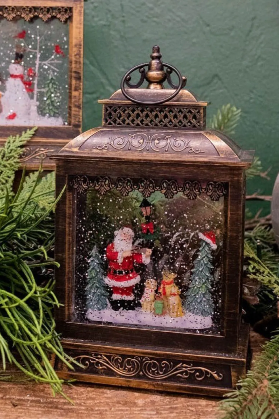 11" Battery Operated Lighted Musical Spinning Water Globe with Holiday Scene and Timer