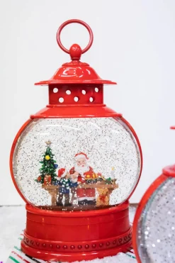 11.5" Battery Operated Lighted Spinning Water Globe with Holiday Design
