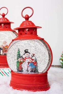 11.5" Battery Operated Lighted Spinning Water Globe with Holiday Design