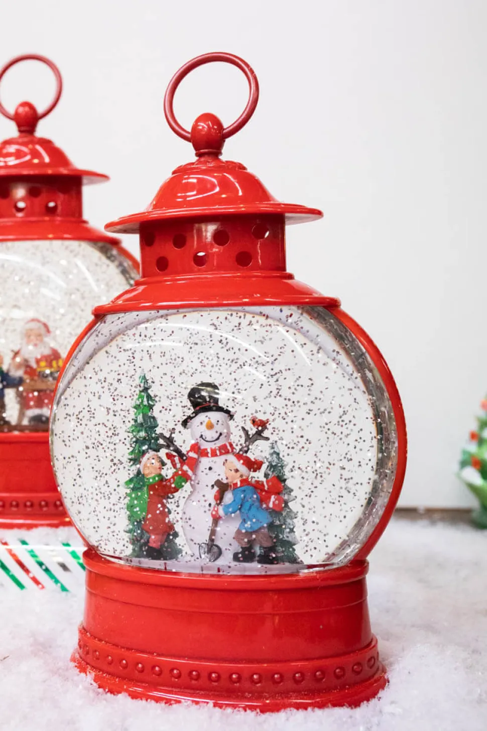 11.5" Battery Operated Lighted Spinning Water Globe with Holiday Design