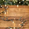 20' Battery Operated Warm White (Green Cord) Compact Lights - 180LED