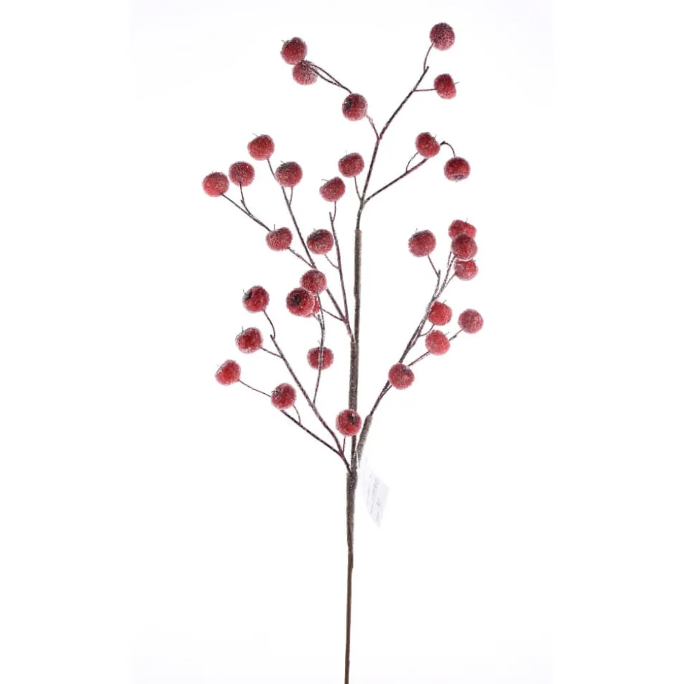 26” Beaded Crabapple Spray - Red