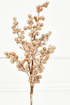 27" Beaded Iced Berry Spray - Champagne