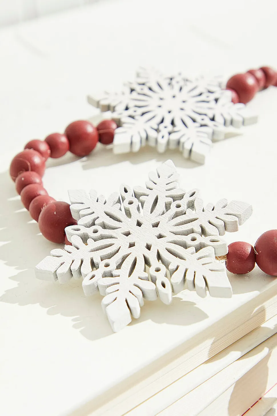48" Beaded Snowflake Garland