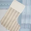 Beige Stocking with Brown Stripes