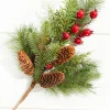 22" Berry Pine with Pinecones Spray