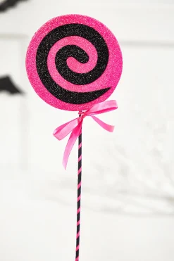 17" Black and Pink Lollipop Pick