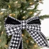 8” Black and White Plaid Bow