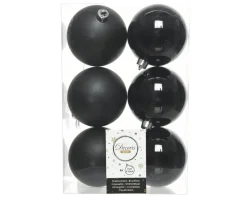 Black Assorted 8cm Shatterproof - Set of 6