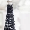 14" Black Flocked Resin Tree