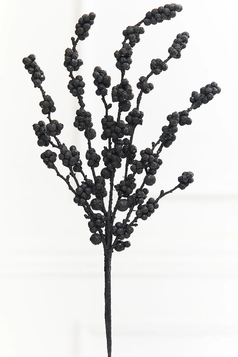26" Black Glitter Berries Spray