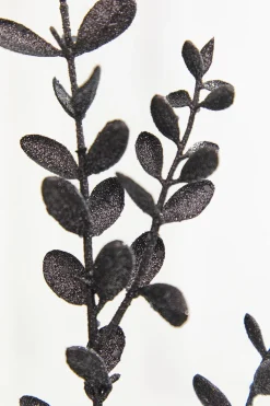 30" Black Glitter Eucalyptus Spray