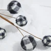 25” Black & White Buffalo Check Plaid Ball Spray