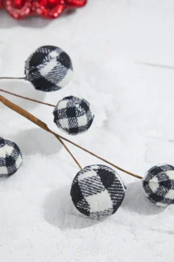 25” Black & White Buffalo Check Plaid Ball Spray