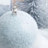 4" Blue Frosted Ball Ornament