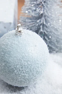 4" Blue Frosted Ball Ornament