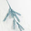 34" Blue Glitter Fern Spray