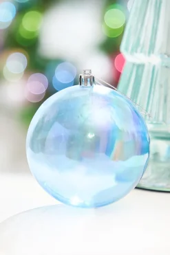 4" Blue Iridescent Ball Ornament