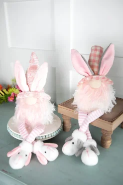 20” B/O Lighted Easter Bunny Gnome Shelf Sitter