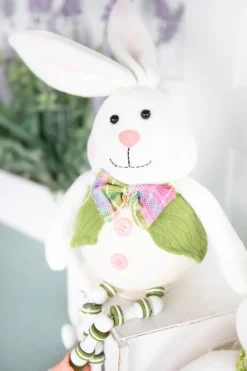 16” B/O Lighted Fabric Easter Bunny Shelf Sitter