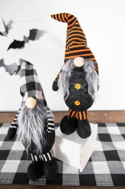 16” B/O Lighted Fabric Standing Halloween Gnome
