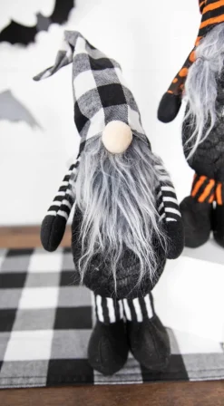 16” B/O Lighted Fabric Standing Halloween Gnome
