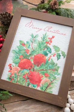 15” Botanical "Merry Christmas" Sign