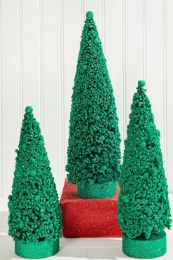 Bottle Brush Trees - Set of 3 - Green