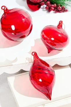 5"-6" Bright Red Glass Ornament