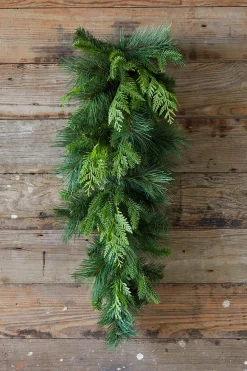 29" Bristle Pine With Natural Touch Evergreen Teardrop