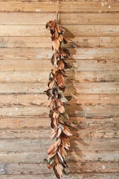 35" Bronzed Magnolia Leaf Garland