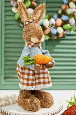 19" Brown Gingham Easter Bunny