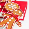 27" Brown, White and Red Gingerbread Spray