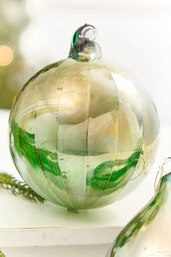 4" - 7" Brushed Copper & Reflective Blown Glass Ornament