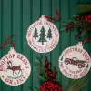 Buffalo Check Metal Holiday Design Christmas Ornaments