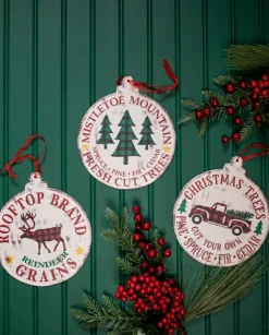 Buffalo Check Metal Holiday Design Christmas Ornaments