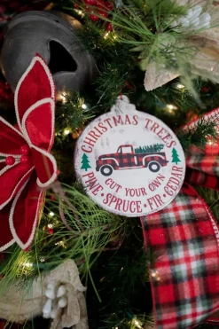 Buffalo Check Metal Holiday Design Christmas Ornaments
