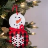 7” Buffalo Check Snowflake Snowman Ornament